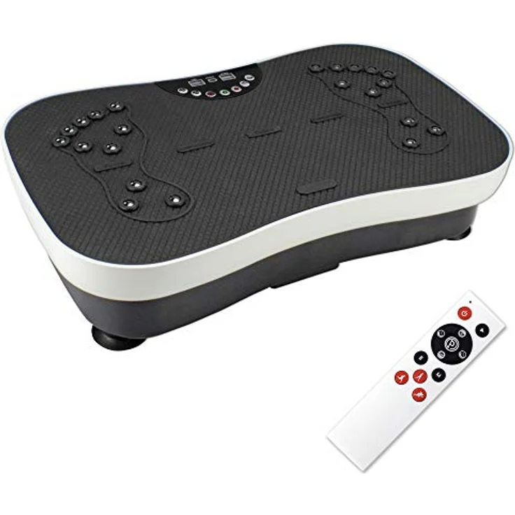 @tec Vitaplate Mini Vibrationsplatte mit 99 Trainingsstufen, Display & Fernbedienung, Rüttelplatte für Bauch Beine Po Vibrationstrainer, Fett-Verbrenner – Bild 3