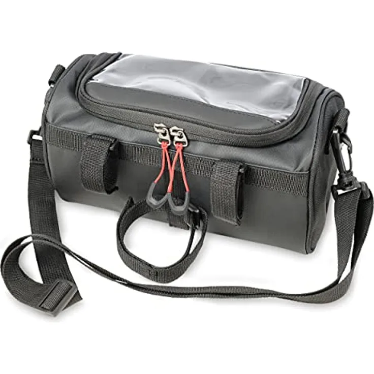 Troika Velotasche, Lenkertasche mit 4 l Volumen, IPX4 Spritzwasserschutz, Touchscreen-Sichtfenster, Schwarz