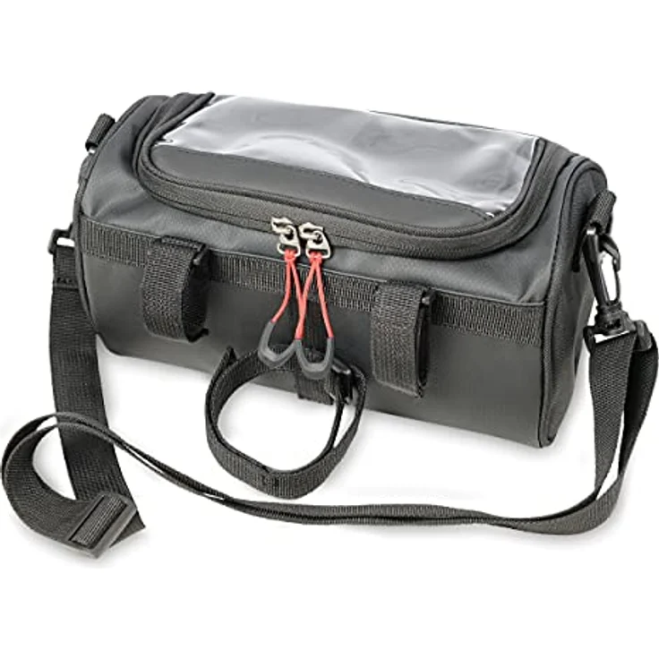Troika Velotasche, Lenkertasche mit 4 l Volumen, IPX4 Spritzwasserschutz, Touchscreen-Sichtfenster, Schwarz – Bild 1