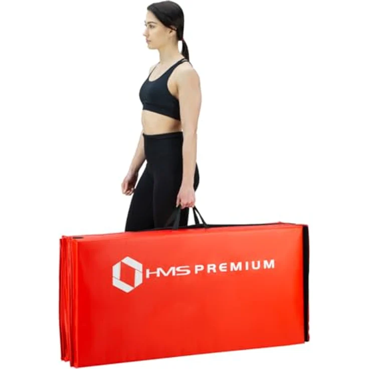 HMS Premium MGS01 Gymnastikmatte, 240 cm klappbar mit 5 cm dicker Polsterung, ideal für Yoga und Sport, rutschfest und wasserbeständig – Bild 3