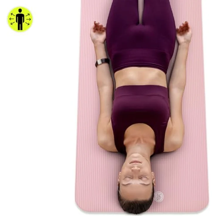 HyperMotion Yogamatte HYP55 YOGA MAT 0.8P, NBR-Schaum, 183x61 cm, 8 mm Komfortstärke, pink mit Tragegurt – Bild 7