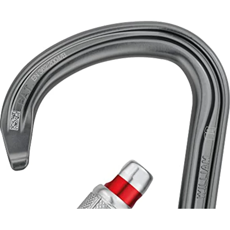 PETZL William M36A SL Karabiner, Aluminium mit Schraubverriegelung, silber, 28 mm, leicht und kantenfrei, Keylock-System, CE EN 362 zertifiziert – Bild 3