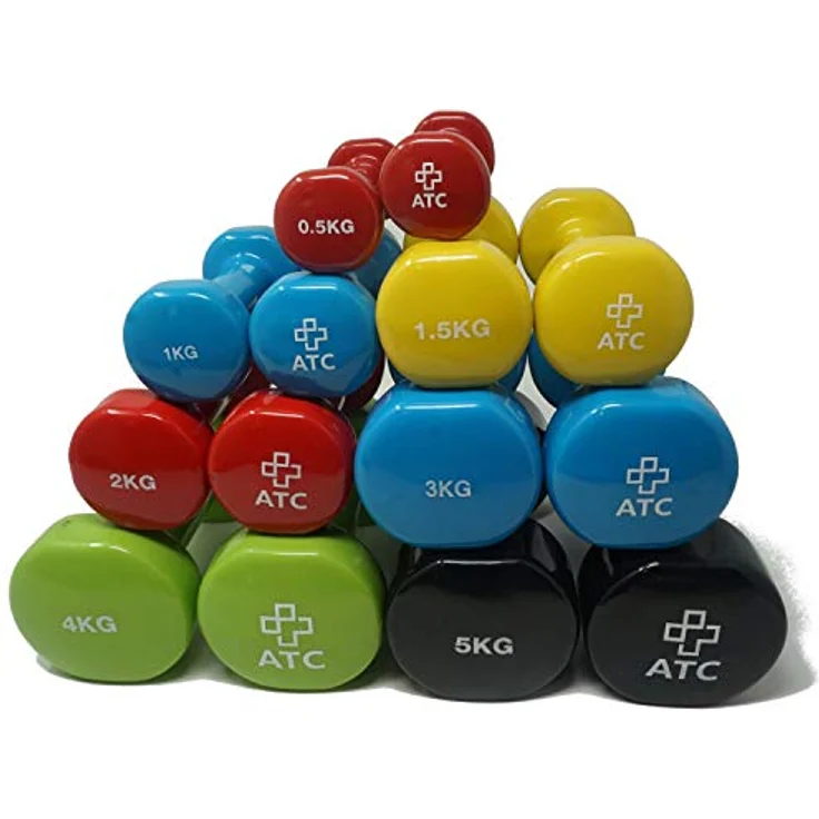 ATC Handels GmbH Hanteln aus Vinyl 1 Paar – Kurzhanteln, Kurzhantelset, Krafttraining, kleine Hanteln für Gymnastik, Rehasport, Fitness und Aerobic, 0,5 kg – Bild 4