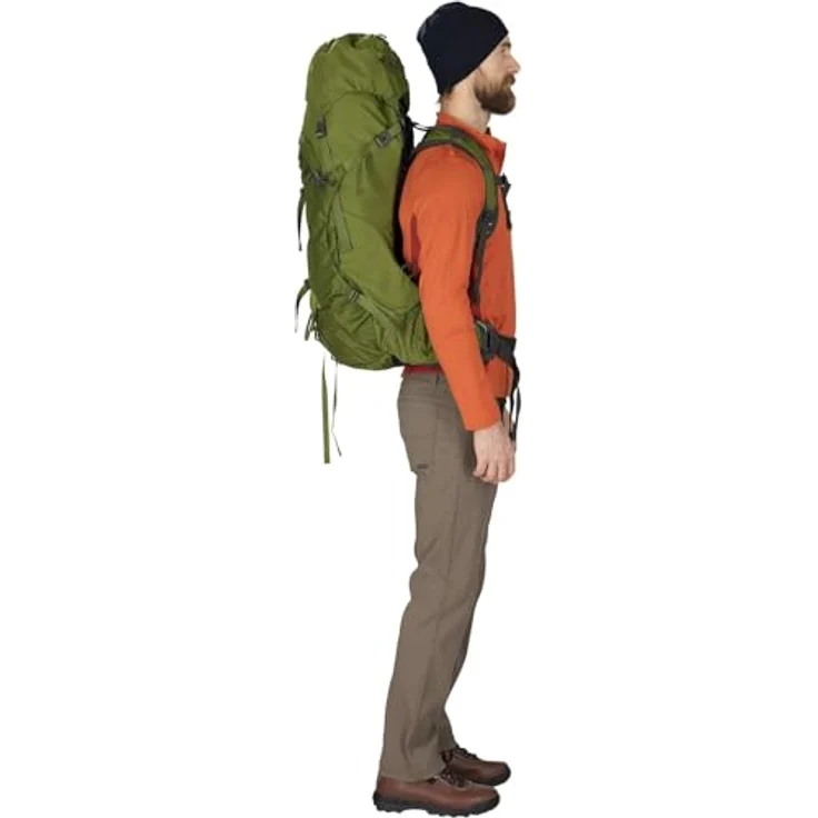 Osprey Aether 55 Trekkingrucksack für Männer Black - L/XL, PFC-freie DWR-Beschichtung, verstellbare AirScape Rückenplatte, integrierte Regenhülle – Bild 4