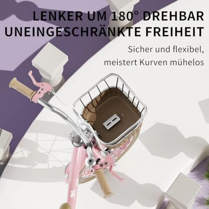 Habib Gruppe Kinderfahrrad Mädchenfahrrad mit 6-teiligem Schutz-Set, dualem Bremssystem und höhenverstellbarem Sattel, 3-8 Jahre – Bild 4