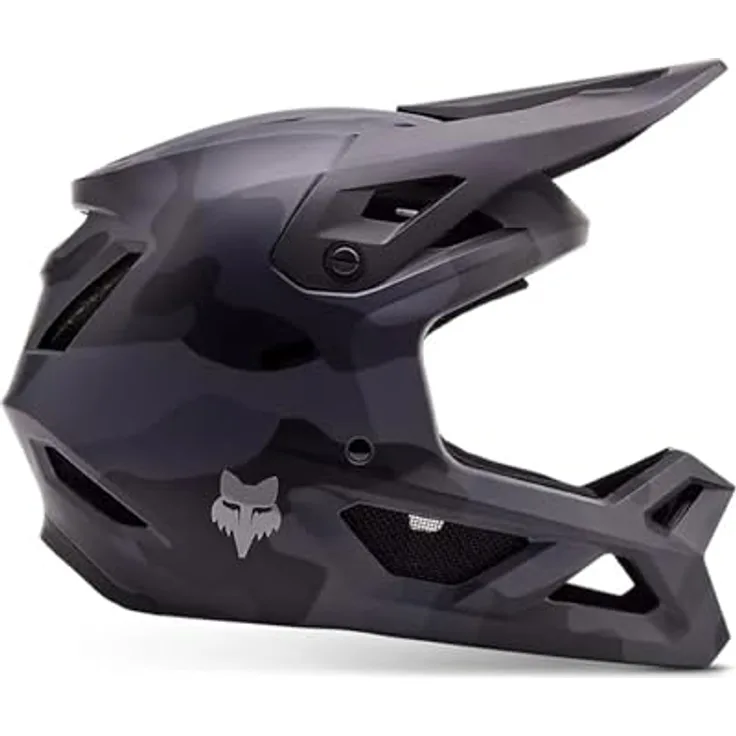 Fox Rampage Camo, Velohelm für Kinder, 49 - 50 cm, Mips-Technologie, 360-Grad-Belüftung, brillenkompatibles Visier