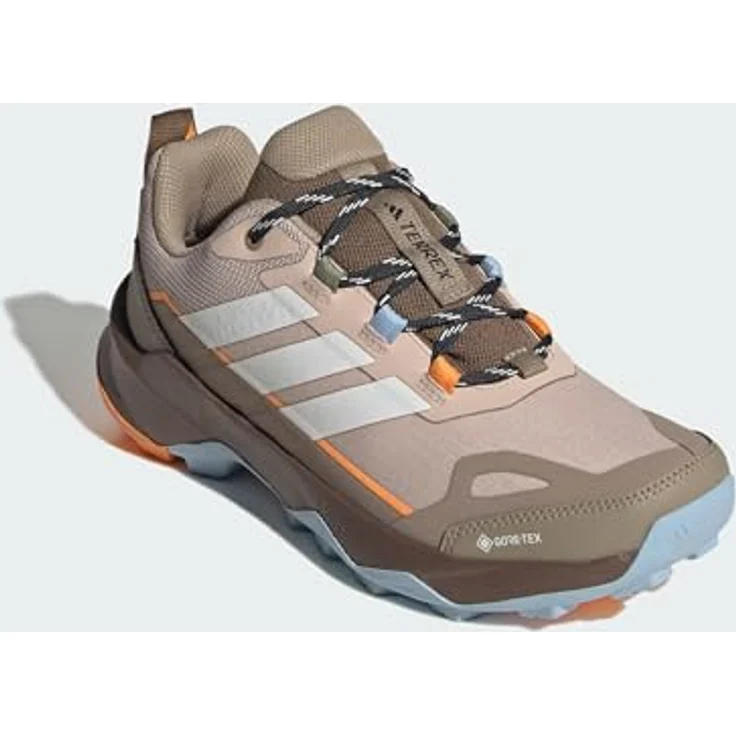 Adidas Terrex Skychaser AX5 GTX, Damen Wanderhalbschuh mit GORE-TEX Membran, taupe/off white/glow blue, Größe 38 – Bild 6