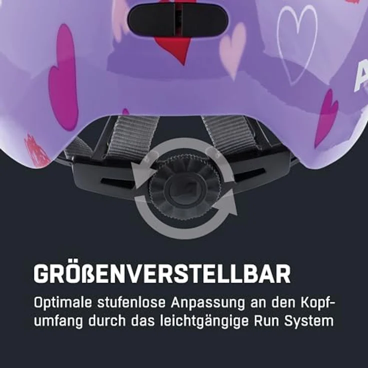 ALPINA Ximo Fahrradhelm für Kinder, leicht, bruchfest & mit optionalem LED-Licht, Purple Hearts Gloss, Größe 45-49 – Bild 5