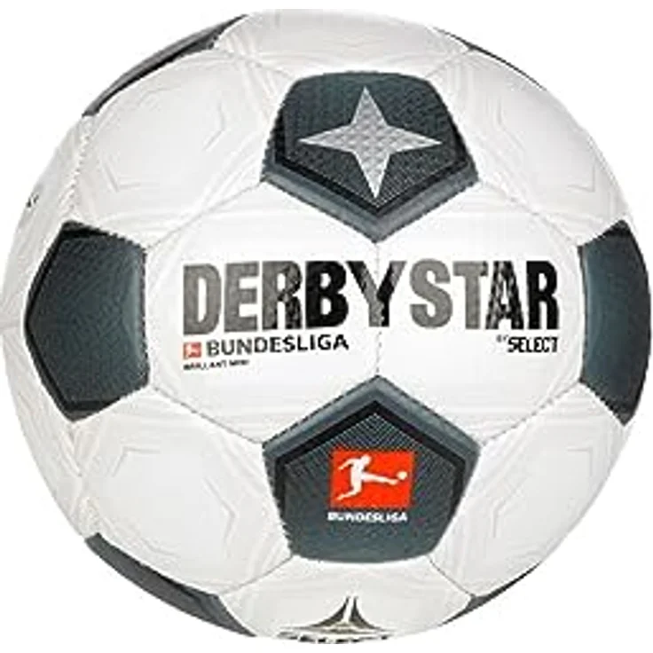Derbystar Bundesliga Brillant Mini Classic v23, Maschinengenähter Miniball aus Soft-PVC mit Diamantstruktur, ideal für Freizeit und Vereinstraining – Bild 1