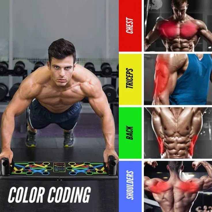 Multifunktionales Flexionbrett 14-in-1, Push-Up Rack Board, faltbar, mit Griffen für Muskeltraining, Training zu Hause. – Bild 3
