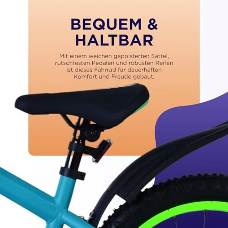 Volare Rocky 18 Zoll Kinderfahrrad für Jungen, Grün mit schwarz, geschlossener Kettenschutz, Handbremse und Rücktrittbremse – Bild 6