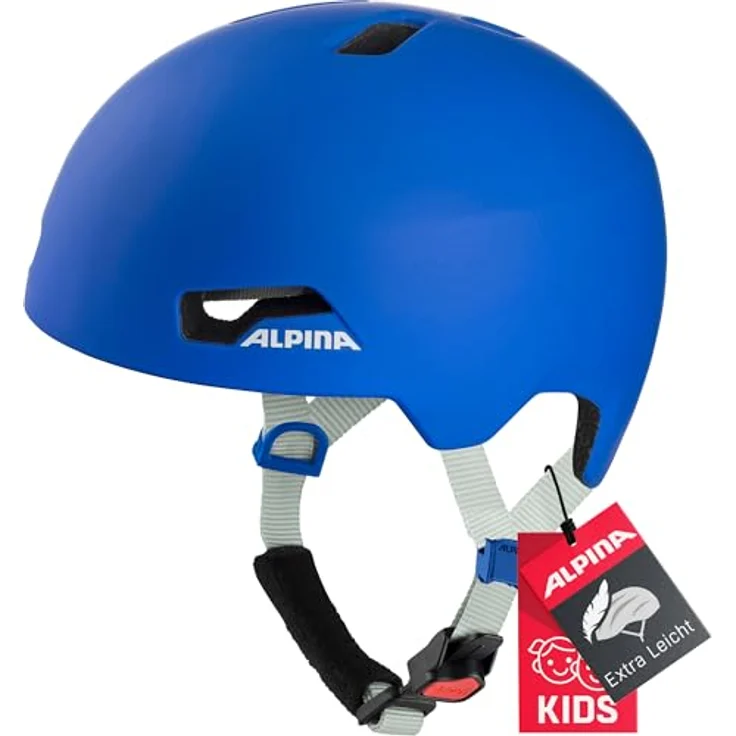 ALPINA Hackney Fahrradhelm für Kinder, Leicht, Bruchfest & Optimal Klimatisiert, Nachrüstbares LED für Gute Sichtbarkeit, royal-Blue matt, Größe S (47-51 cm) – Bild 1
