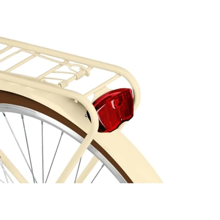 Milordbikes City-Fahrrad, Braun-Creme, 46 cm, Metall, mit Aluminiumfelgen und hinterem Träger – Bild 6