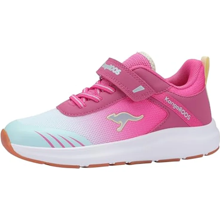 KangaROOS KB-Rida EV Sneaker, Unisex Kinder Schuhe mit elastischer Schnürung, Klettverschluss und integrierter Geheimfach, Schuhgröße 35 EU