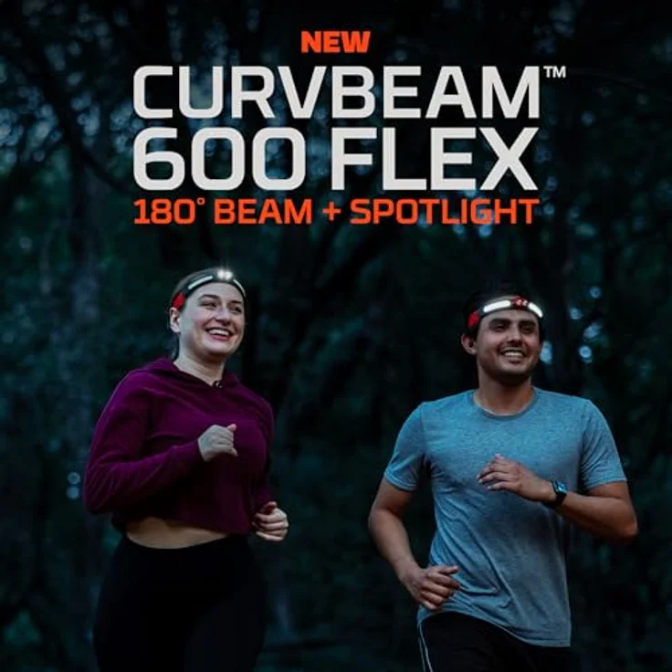 NEBO Curvbeam 600 Flex, wiederaufladbare Stirnlampe mit 600 Lumen, 180° Flutlicht, IPX4 wasserdicht und BackBalance Fit – Bild 3