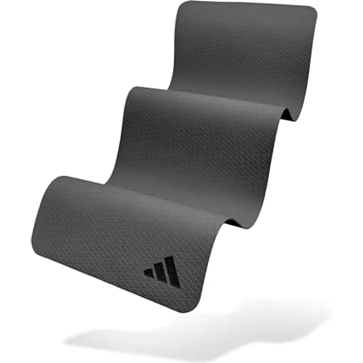 Adidas Yogamatte 4mm - Yogamatte aus 50% Recycling-Material frei von PVC - Rutschfeste und Strukturierte Oberfläche (176 x 61 cm) für den perfekten Grip beim Yoga (Black) – Bild 4