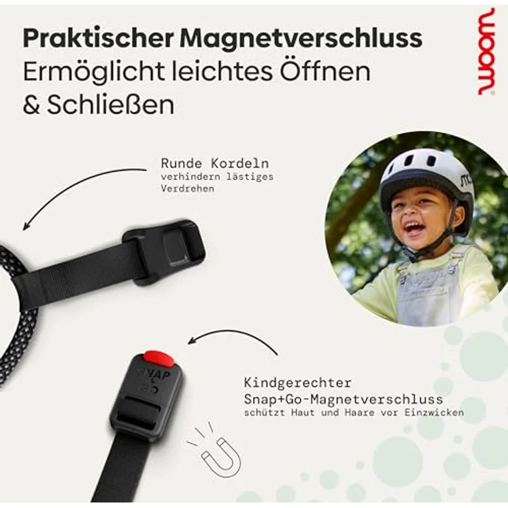WOOM woom READY 3.0 Junior-Fahrradhelm, sicherer Kinderschutz für Kopfumfang 46–50 cm, Grün XS – Bild 6
