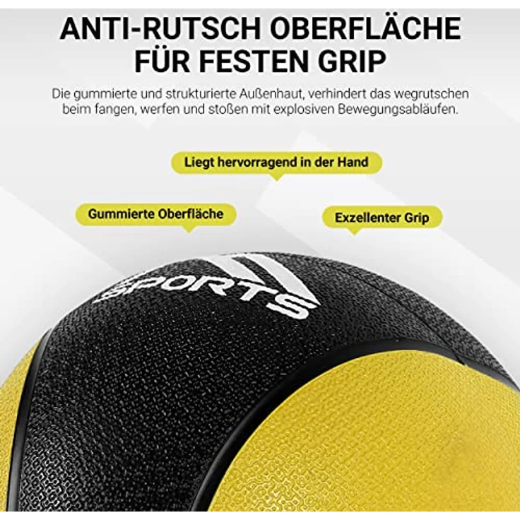 MSPORTS Medizinball 1 kg – Professionelle Studio-Qualität inkl. Übungsposter Gymnastikbälle – Bild 4