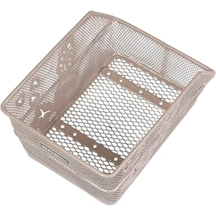 Basil Cento Flower Kinder-Fahrradkorb, stabiler Stahlkorb für Hinterrad, fest montierbar, 31×21×9 cm, metallfarbig – Bild 2