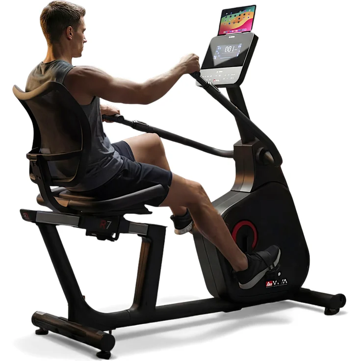 AsVIVA R7 Pro Liegeergometer, Heimtrainer mit Rückenlehne, Bluetooth App kompatibel, 24 Widerstandsstufen, leiser Magnet-Bremssystem, max. Benutzergewicht 130 kg