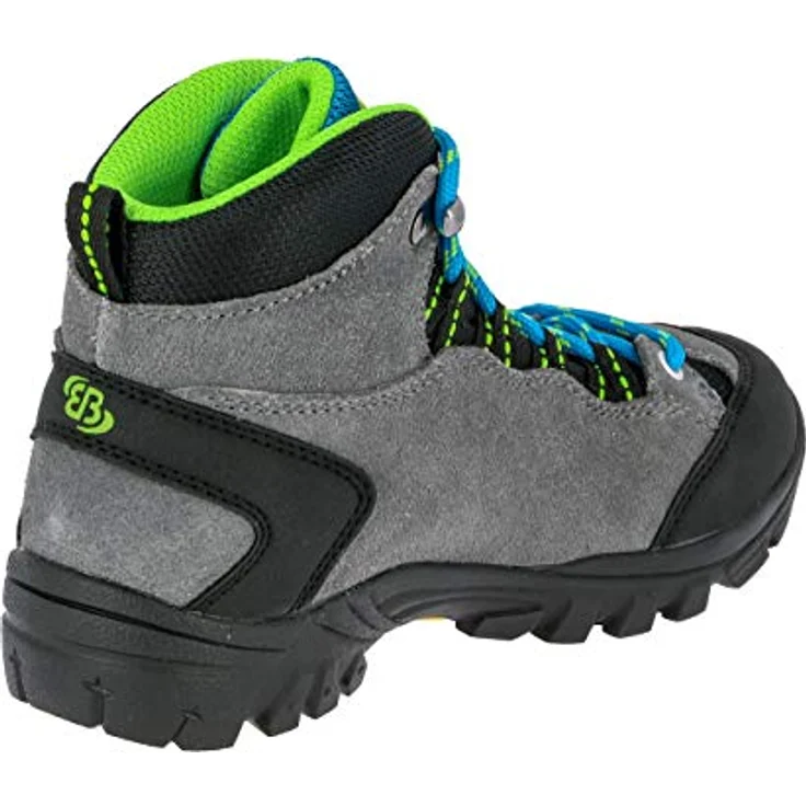 Brütting Mount Bona High Kids, Wanderschuhe für Jungen, Veloursleder, rutschfeste Vibram-Laufsohle, Größe 38, Grau – Bild 4