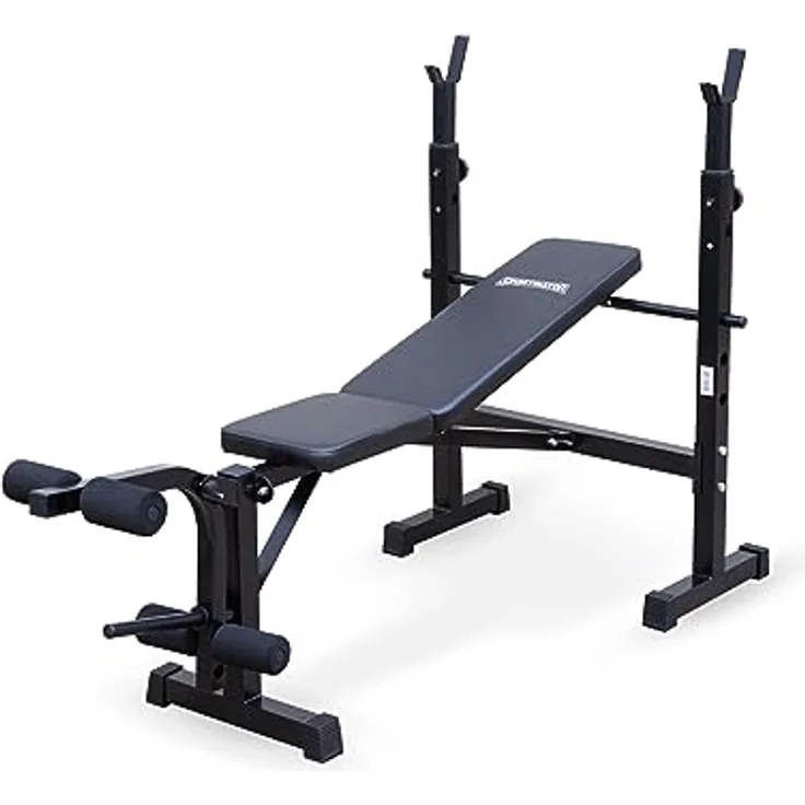 SPORTINATOR® "Herkules" Weight Premium Multifunktions Hantelbank, zusammenklappbar & platzsparend, Schwarz. Trainiere in deinem Home-Gym. Maße: 147 x 125 x 103 cm