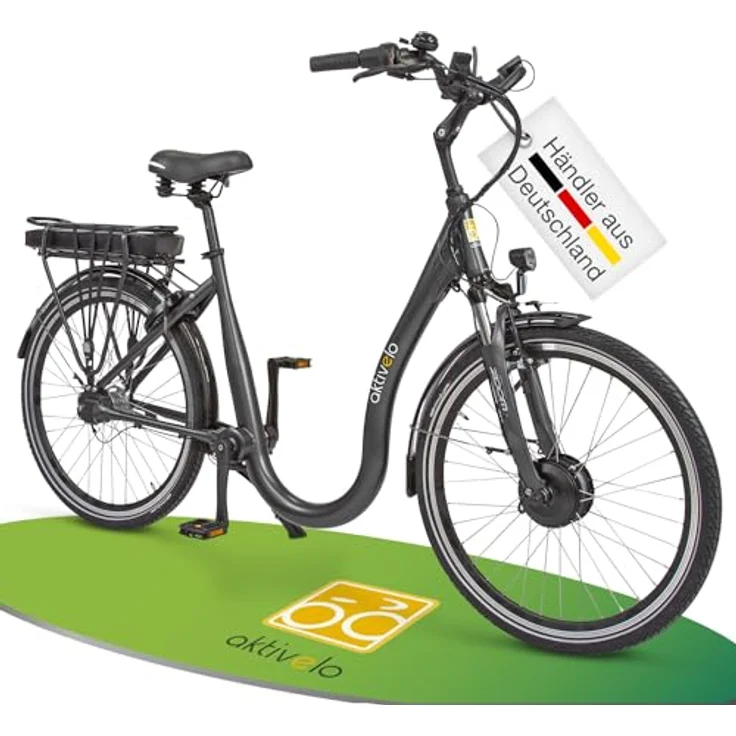 aktivelo Elektrofahrrad, Alu Tiefeinsteiger City E-Bike 26 Zoll, Samsung Akku, 110 km Reichweite, für Damen und Herren - Preisvergleich – Bild 1