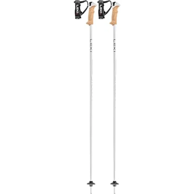 LEKI Damen Stella S Skistöcke, Fixlänge, Aluminium HTS 5.5, 120CM, White-Silver-Whitegold – Bild 1