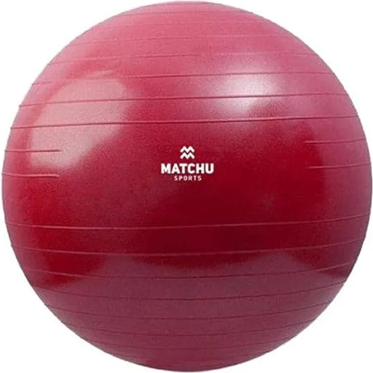 Matchu Sports | Fitnessball | Gymnastikball | Fitness Ball | Sitzball | Schwangerschaftsball | Inklusive Pumpe | Rot | Durchmesser 55CM