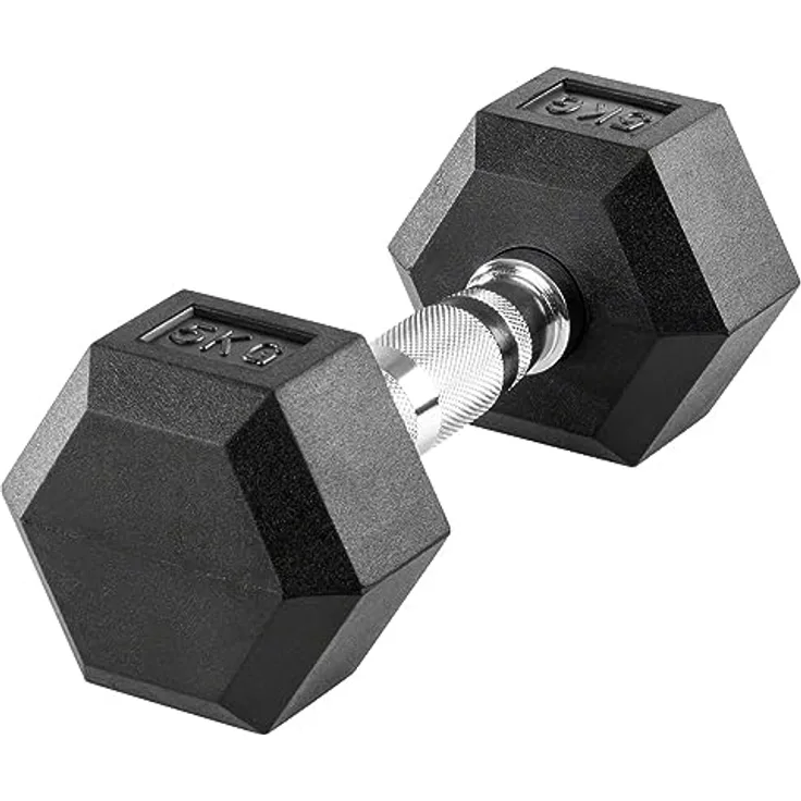 Sport-Tec Hex Kompakthantel aus Gummi, 5 kg, Hexagon-Hantel