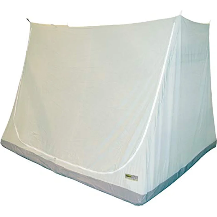 Eurotrail Vorzelt für 2 Personen, Universelle Schlafkabine, weiss, Größe 200 x 135 x 145 cm, inkl. Heringe – Bild 1