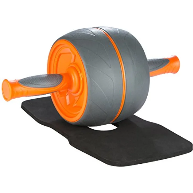 Ultrasport Premium Bauchtrainer AB, Bauchmuskeltrainer für Zuhause, zum Trainieren von Bauchmuskeln, Rücken und Schultern, Oberkörper-Roller mit gummierten Handgriffen, praktisches Sportgerät, orange