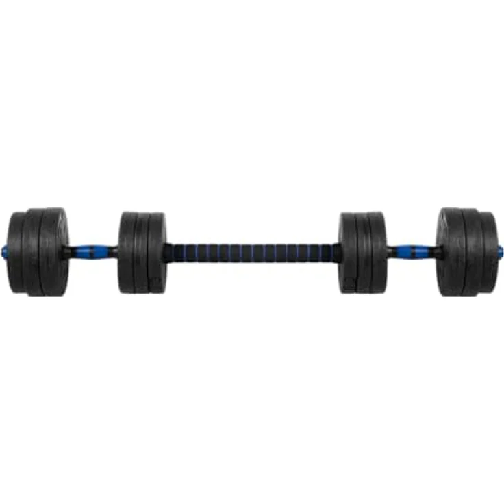 REBEL ACTIVE Bitumen-Hantelset RBA-2300, 2x10 kg mit Verbindungsstange für vielseitiges Krafttraining – Bild 4