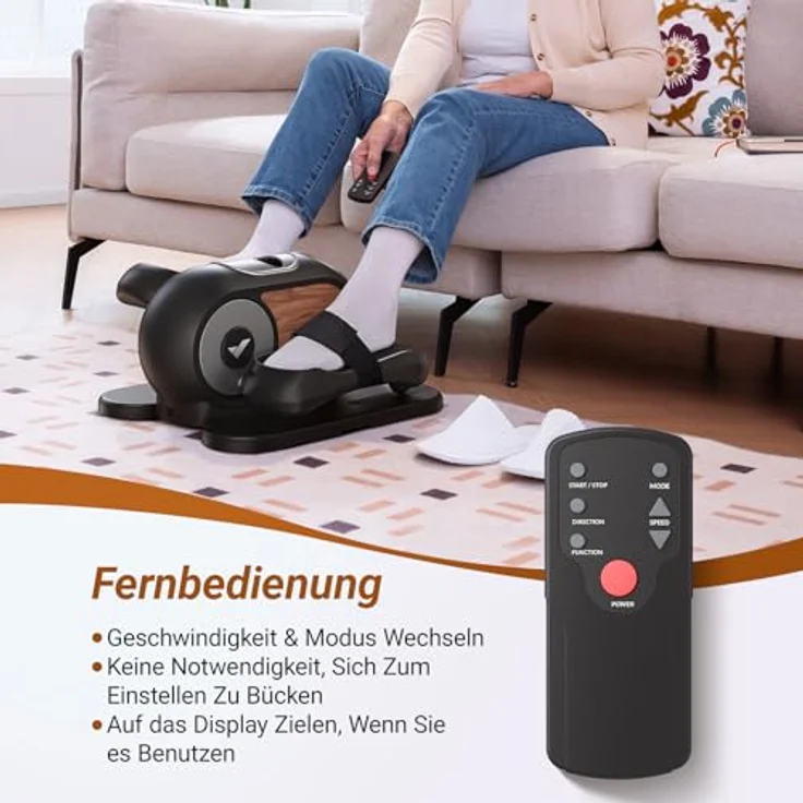 MERACH Mini Elektrischer Crosstrainer, Untertisch Ellipsentrainer mit Fernbedienung, 12 Geschwindigkeiten, LCD-Display, rutschfestem Pad, leise & tragbar für Senioren und Erwachsene – Bild 5