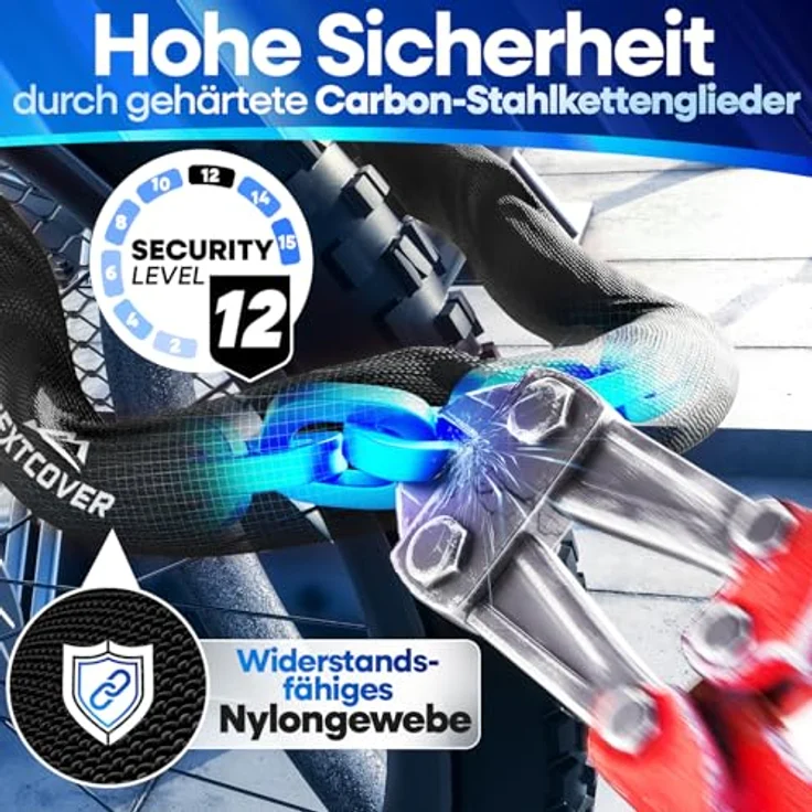 NEXTCOVER® Fahrradschloss LockPro, 5-stelliges Zahlenschloss aus Stahl, wetterfest, 100 cm für E-Bike und Roller, hohe Sicherheit [SAFESECURE] – Bild 3