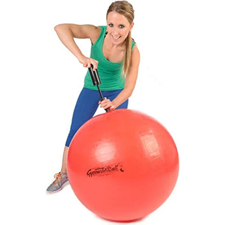PEZZI Original Gymnastik Ball 75cm Plus Pumpe Sitz Therapie Pilates Aerobic rot