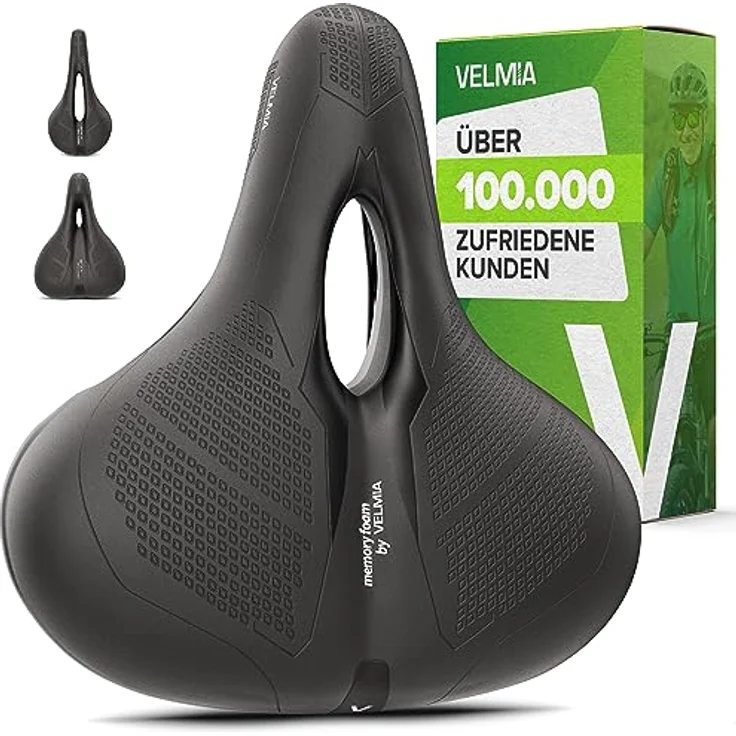 VELMIA Velmia Fahrradsattel [Stadt] – Bequemer, wasserdichter Fahrradsitz mit ergonomischem Design und 3-Zonen Konzept für Männer und Frauen, 22,8 cm breit – Bild 1