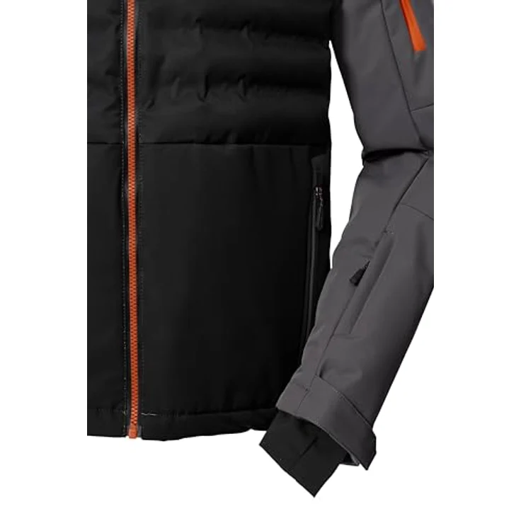 Killtec Ksw 72 Mn, Herren Skijacke in Schwarz, winddicht und wasserabweisend mit 10.000 mm Wassersäule, Hybridoptik, Größe L – Bild 4