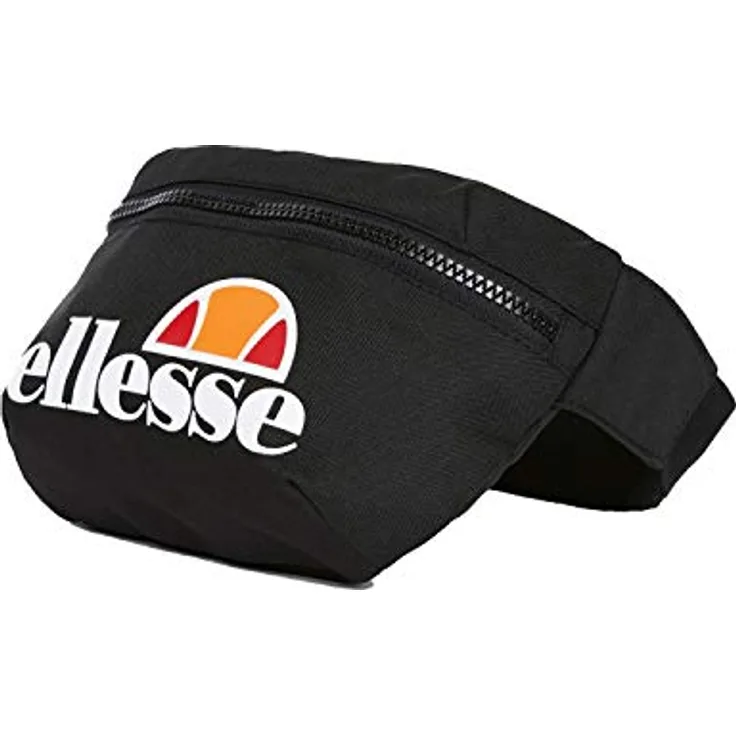 Ellesse Unisex Rosca Tasche, Schwarz, Laufgürtel mit Reißverschluss und verstellbarem Riemen, 1,4 l