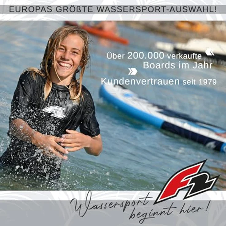 F2 Junior SUP Stand Up Paddle Board Ocean Boy 9'2'', stabile Plattform für junge Paddler, blau – Bild 5
