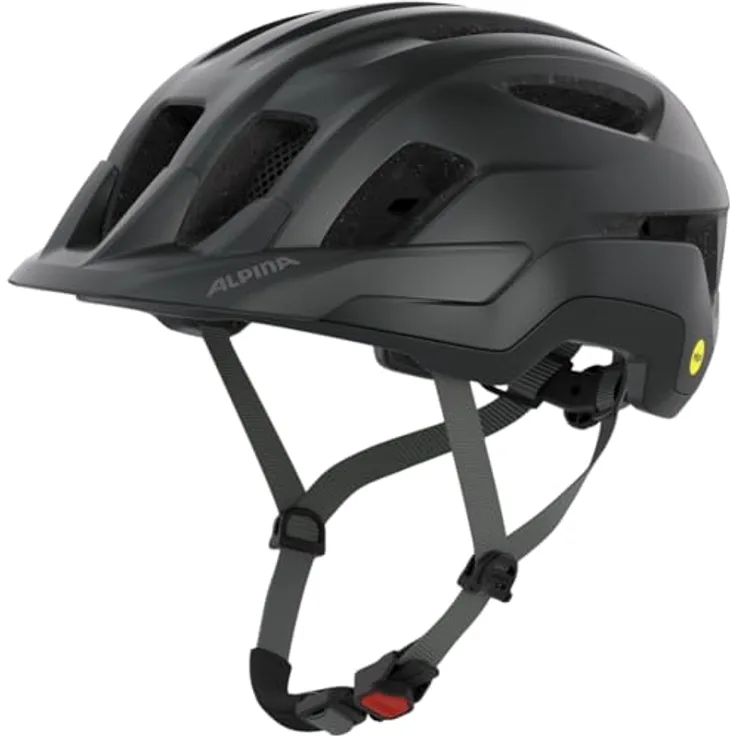Olympic Sportswear Alpina Sports Tour Helm Paranus Mips, 52-56, Mattschwarz, mit Multi-Directional Impact Protection System und Ceramic Aussenschale