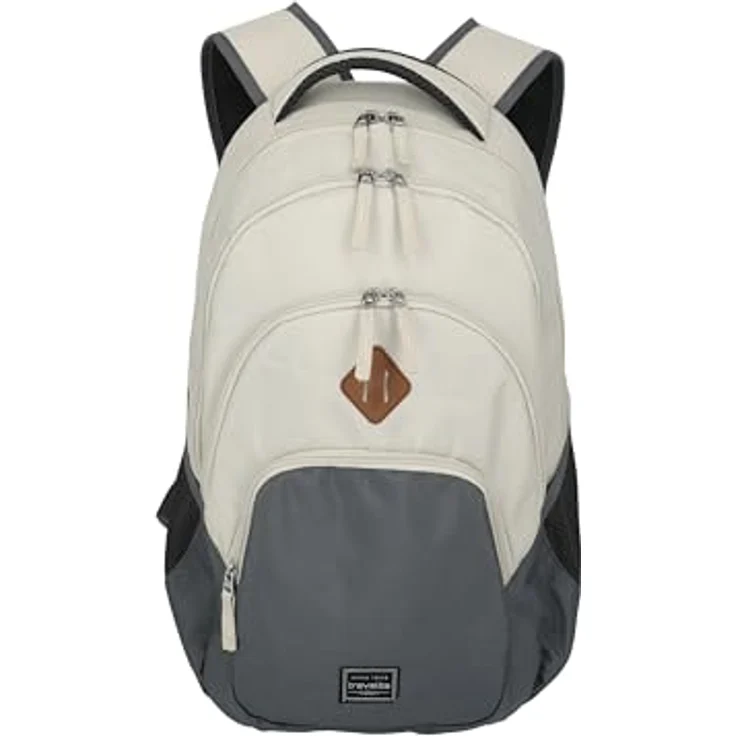 Travelite Rucksack BASICS, Handgepäck Laptop Rucksack 15,6 Zoll, Tagesrucksack mit vielen Fächern, Aufsteckfunktion, 22 Liter, Nature/Anthracite – Bild 2