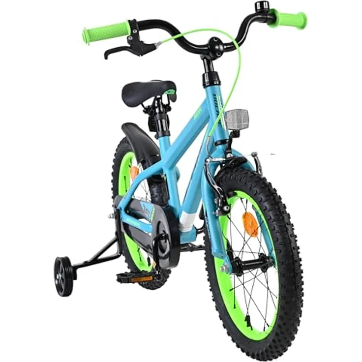 Volare Rocky Kinderfahrrad, 16 Zoll für Jungen, Grün mit geschlossenen Kettenschutz, Handbremse und Rücktrittbremse – Bild 11
