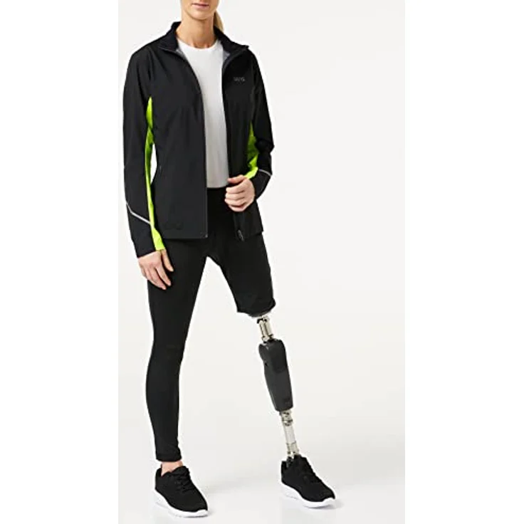 Gore® Wear R3 Goretex I Skijacke, atmungsaktiver Wetterschutz, schwarz/neon gelb, Größe XS – Bild 3