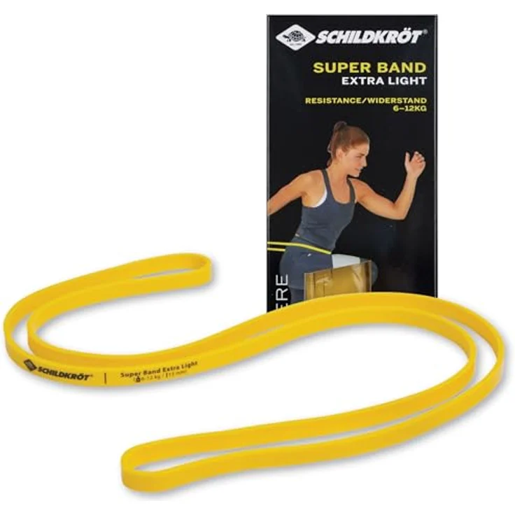 Schildkröt® Super Band Extra Light, Premium Widerstandsbänder 6-12kg, 208 cm, 13mm Breite, Gelb, Mini-Fitnessstudio für Zuhause und unterwegs, 960225 – Bild 1