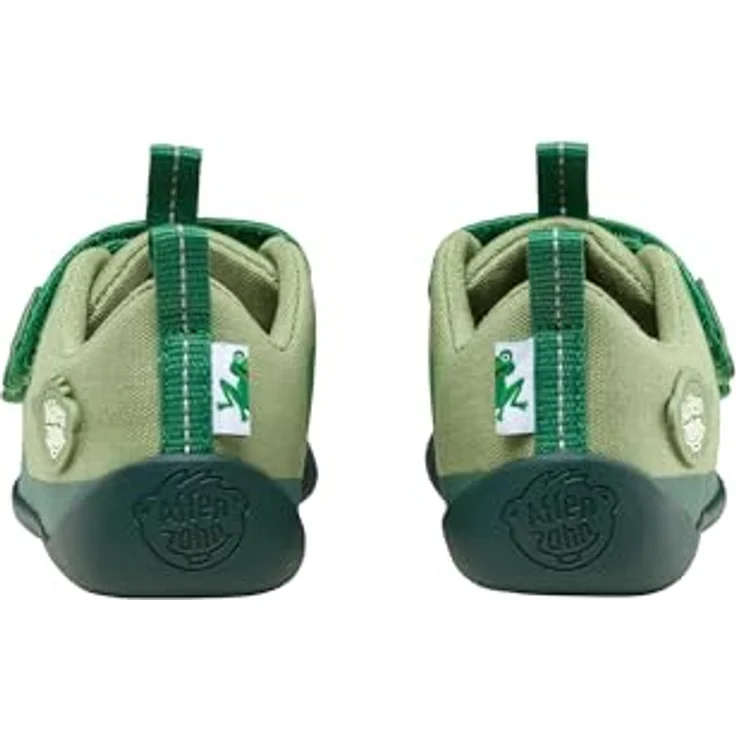 Affenzahn Kid's Barfussschuhe Lucky, Unisex Kletterschuhe aus 100% Bio-Baumwolle, Grün, Größe 26 mit Klettverschluss und rutschfester Gummisohle – Bild 4