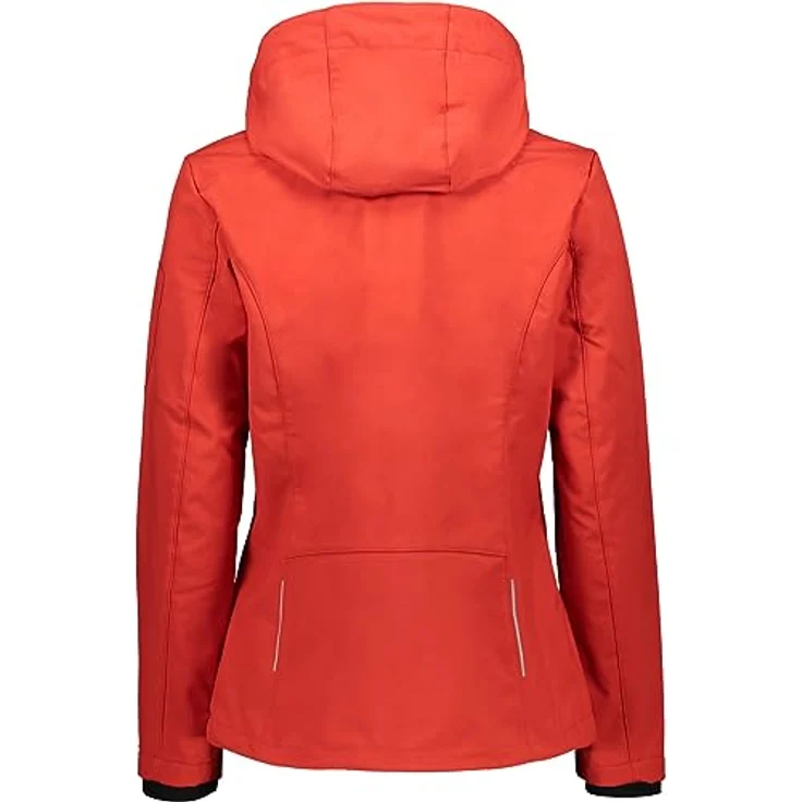 CMP Woman Jacket Zip Hood, Softshell Hoodie Jacke für Damen, winddicht und wasserabweisend, ferrari-nero (Größe 34) – Bild 2