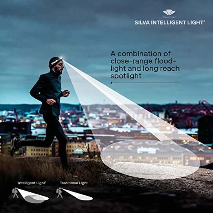 Silva Terra Scout X Stirnlampe, 300 Lumen, 2 Helligkeitsstufen, Weißes & Rotes LED-Licht, Wasserfest, für Outdoor und Sport – Bild 2