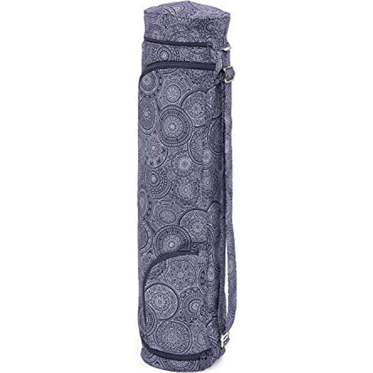 Bodhi Yogatasche ASANA Bag Cotton | Maharaja Collection | Yogamattentasche in verschiedenen Größen | Baumwolltasche für Yogamatte & Zubehör | inkl. Außentaschen | 60 cm | Mandala/dunkelblau – Bild 2