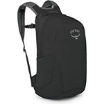 Osprey Ultralight Stuff Pack, Wanderrucksack in Schwarz mit gepolsterten Schulterriemen und elastischen Seitenfächern